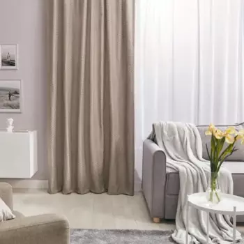 Штора на ленте со скрытыми петлями Inspire Kerms 200x280 см цвет серо-коричневый