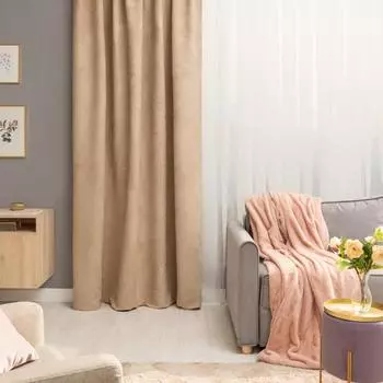 Штора на ленте со скрытыми петлями Inspire Manchester 200x280 см цвет бежевый Trench 5