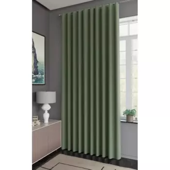 Штора на ленте со скрытыми петлями Kreaforta Looks 200x260 см цвет зеленый