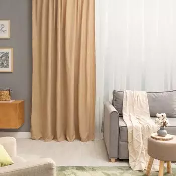 Штора на ленте со скрытыми петлями Inspire Looks 200х260 см цвет бежевый