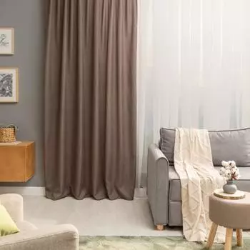 Штора на ленте со скрытыми петлями Inspire Looks 200x260 см цвет серо-коричневый