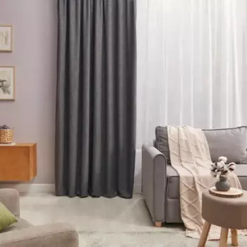 Штора на ленте Сюзи 200x280 см цвет серый