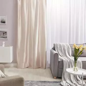 Штора на ленте Taffy Trench 6 140x260 см полиэстер цвет бежевый