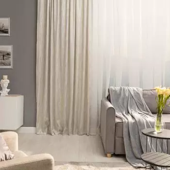 Штора на ленте Inspire Venice 200x280 см цвет бело-серебристый