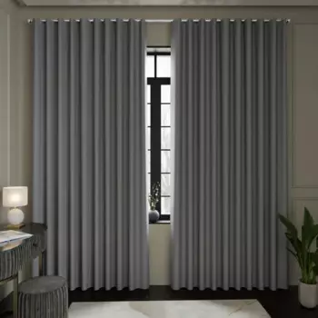 Комплект штор на ленте Виолетта 160x280 см цвет серый
