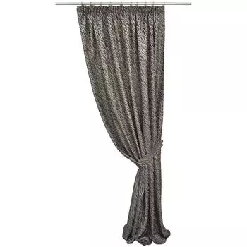 Штора на ленте жаккард Marble-S 160x260 см цвет коричневый