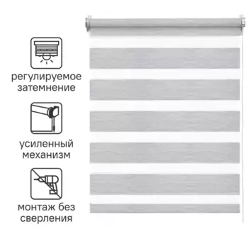 Штора рулонная день-ночь Inspire Moscou 60x160 см серая