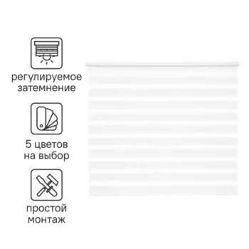 Штора рулонная день-ночь Inspire Peter 160x175 см белая