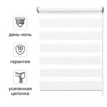 Штора рулонная день-ночь Inspire Siberia 60x175 см белая