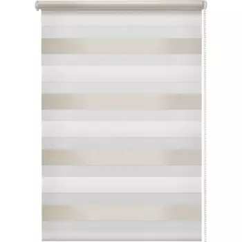 Штора рулонная день-ночь Порто 55x160 см серо-молочная