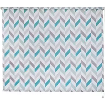Штора рулонная «Геометрия», 140х175 см, цвет бирюзовый