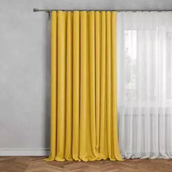 Штора со скрытыми петлями блэкаут Inspire Alycia 200x280 см цвет желтый Solemio 1