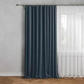 Штора со скрытыми петлями блэкаут Inspire Alycia 200x280 см цвет черно-синий Fjord