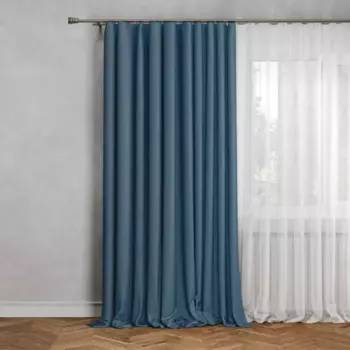 Штора со скрытыми петлями блэкаут Inspire Alycia 200x280 см цвет серо-синий Ink 4