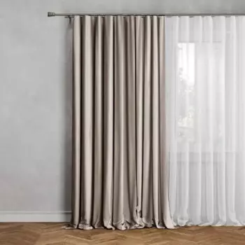 Штора со скрытыми петлями Inspire Tony 200x280 см цвет серо-коричневый