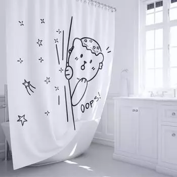 Шторка для ванной Teddy Oops 180х200 см цвет белый
