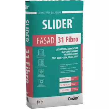 Штукатурка цементная Dauer Slider Fasad 31 Fibro 25 кг