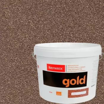Штукатурка декоративная мраморная Bayramix Gold Mineral GR 099 15 кг цвет коричнево-рыжий перламутр