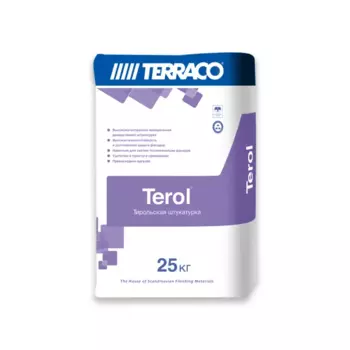 Штукатурка декоративная Terraco Терол короед 2.5 мм белый 25 кг