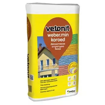 Штукатурка декоративная Vetonit Min короед 2 мм 20 кг
