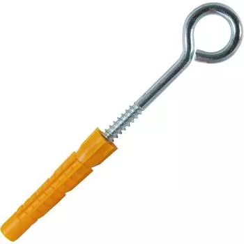 Шуруп-кольцо 8x80 мм с универсальным дюбелем 12x71 мм, полипропилен, 2 шт.,