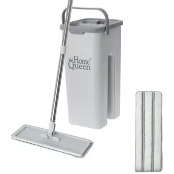 Швабра с ведром для отжима HomeQueen цвет серый