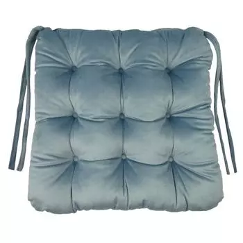 Сидушка для стула «Бархат» 40x36 см цвет серо-голубой