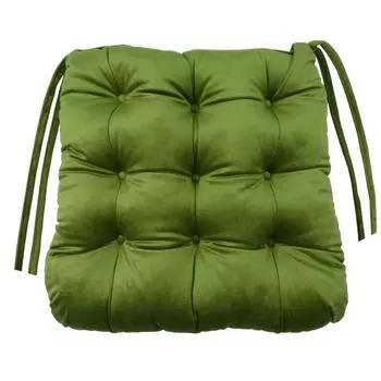 Сидушка для стула «Бархат» 40x36 см цвет зелёный