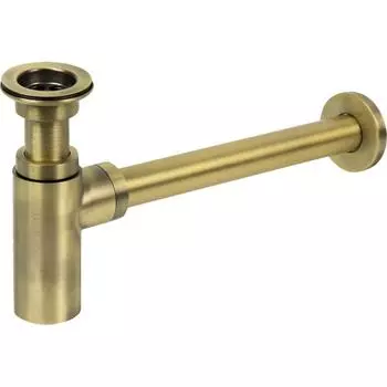 Сифон для раковины с выпуском латунь цвет бронза