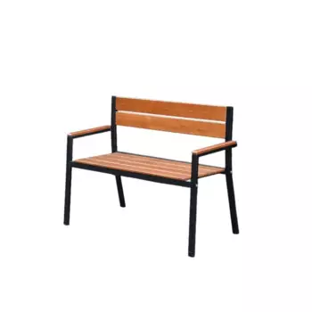 Скамья садовая Эрвин 117x55x87 см металл черный/оранжевый