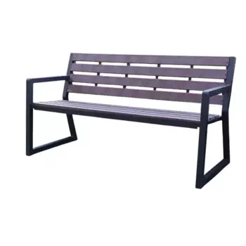 Скамья садовая Парковая 160х61.8х83 см металл/пластик шоколад