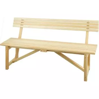 Скамейка садовая со спинкой 150x44x84 см дерево светло-коричневая