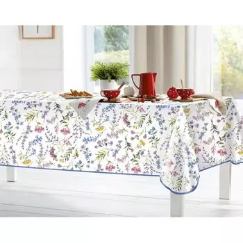 Скатерть "Ботаника", прямоугольная, 160x135 см, цвет синий