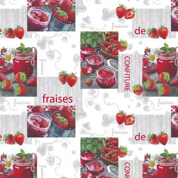 Скатерть «Клубничный джем» с бейкой, прямоугольная, 135х160 см, цвет красный