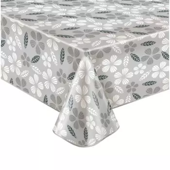 Скатерть Лепестки 135x160 см цвет серый