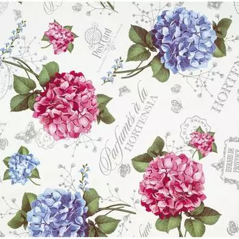 Скатерть Мажор Цветы, круглая, ø135 см, цвет белый