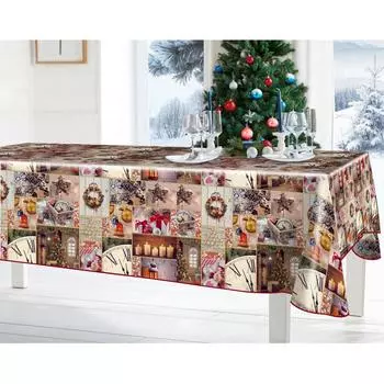 Скатерть «Новогоднее чудо», прямоугольная, 160x135 см, цвет коричневый