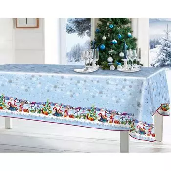 Скатерть «Новогодняя сказка», прямоугольная, 160x135 см, цвет синий
