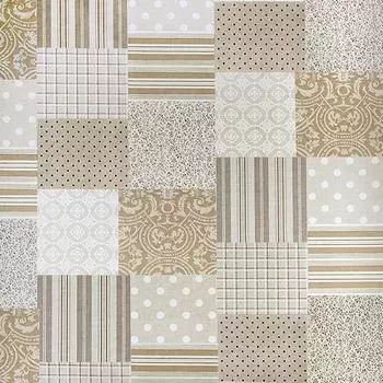 Скатерть «Пэчворк» ПВХ 160х140 см цвет бежевый