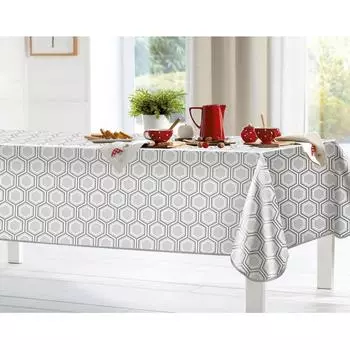 Скатерть "Соты" прямоугольная 160x135 см цвет серый