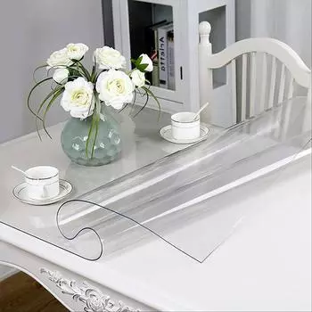 Скатерть Жидкое стекло термоустойчивая прямоугольная 0.8 мм 80x120 см, цвет прозрачный