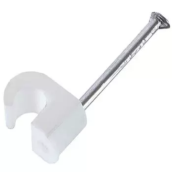 Скоба для электрокабеля круглая 3х8 мм, полипропилен, 50 шт.