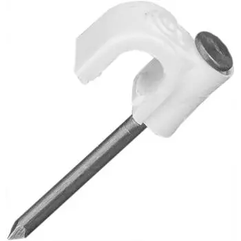 Скоба для электрокабеля круглая 5х10 мм, 50 шт.