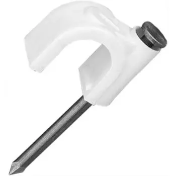 Скоба для электрокабеля круглая 7х12 мм, 50 шт.