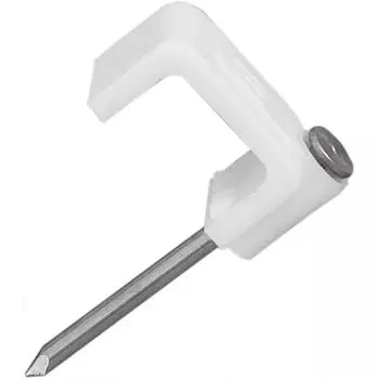 Скоба для электрокабеля плоская 10х15, 50 шт.