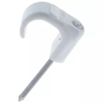 Скоба для электрокабеля плоская 7х12 мм, полипропилен, 50 шт.