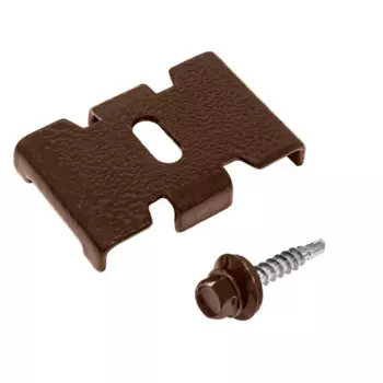 Скоба для забора Grider 40 мм сталь RAL 8017 коричневый