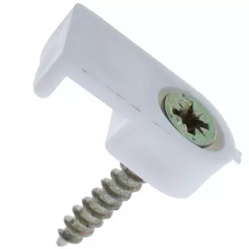 Скоба плоскаяс саморезом для провода 6.5х45 мм, пластик, 100 шт.