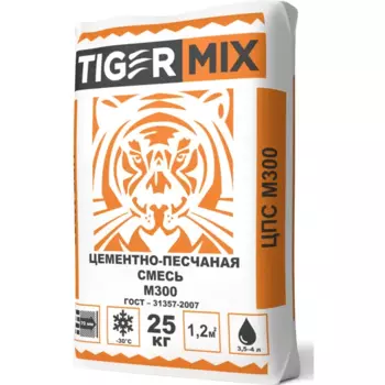 Смесь цементно-песчаная М300 (ЦПС) Tigermix 25 кг