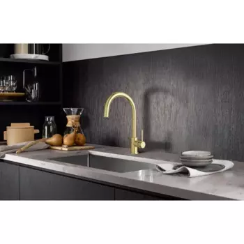 Смеситель для кухни Delinia Тос высота излива 24.8 см цвет золотой